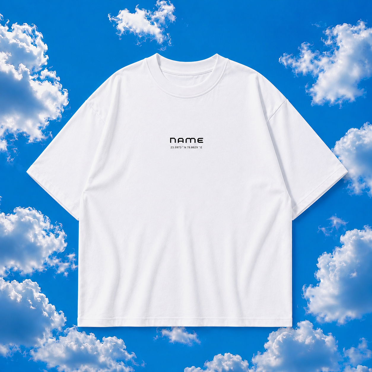 Custom Name NASA Themed White Oversized T-shirt
