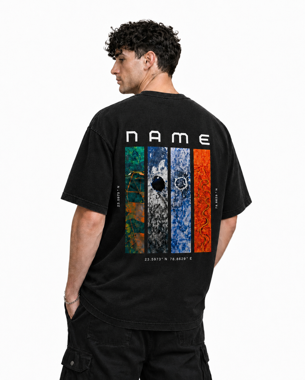 Customisable Black Oversized NASA Tshirt - Premium 220 GSM (Unisex)