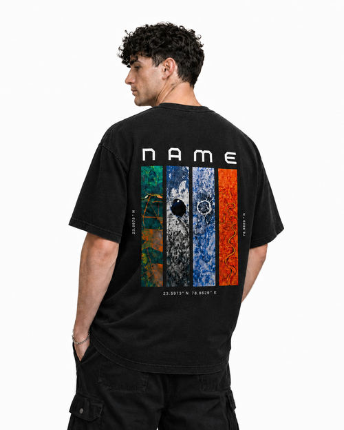 Customisable Black Oversized NASA Tshirt - Premium 220 GSM (Unisex)