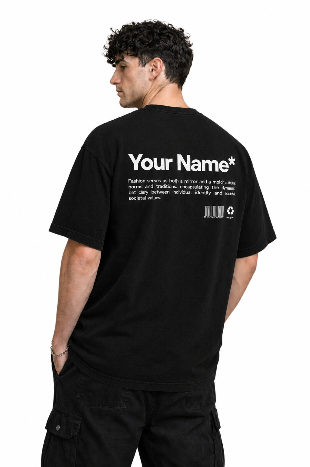 Customisable Black Oversized T-Shirt – Premium 220 GSM Cotton (Unisex)