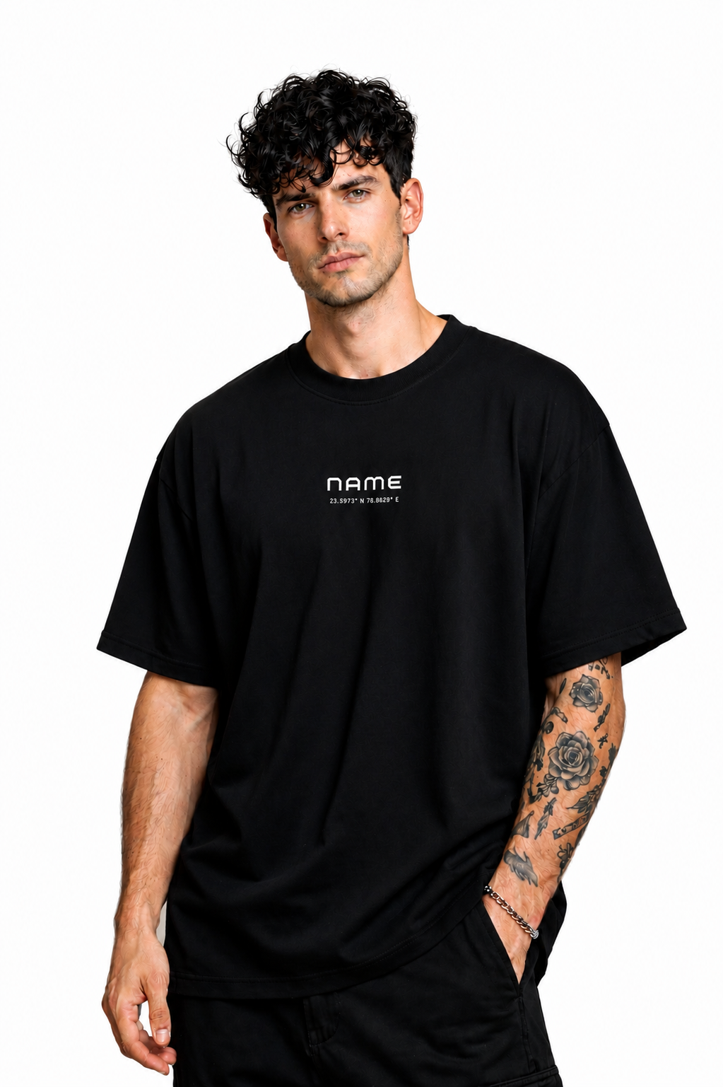 Customisable Black Oversized NASA Tshirt - Premium 220 GSM (Unisex)