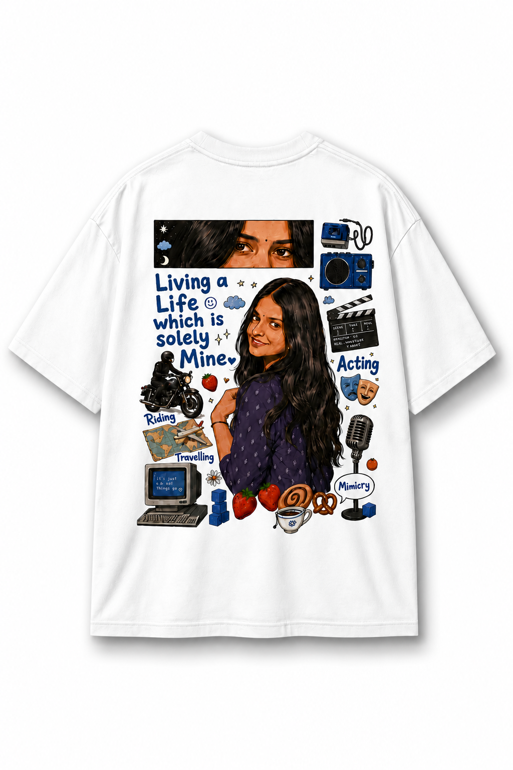 Customisable White Oversized T-shirt - Premium 220 GSM (Women)