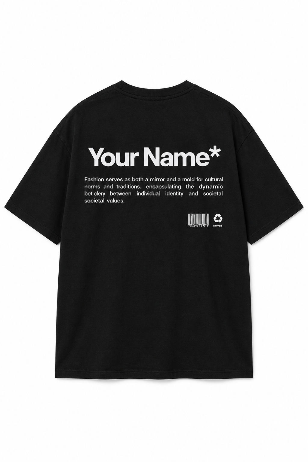 Customisable Black Oversized T-Shirt – Premium 220 GSM Cotton (Unisex)