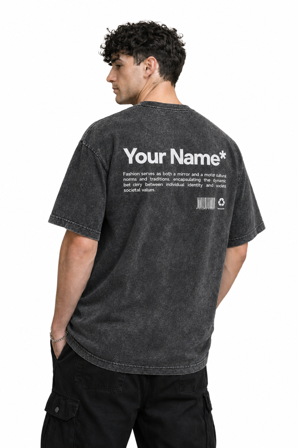 Acid Wash Oversized Custom T-Shirt – Premium 220 GSM Cotton (Unisex)