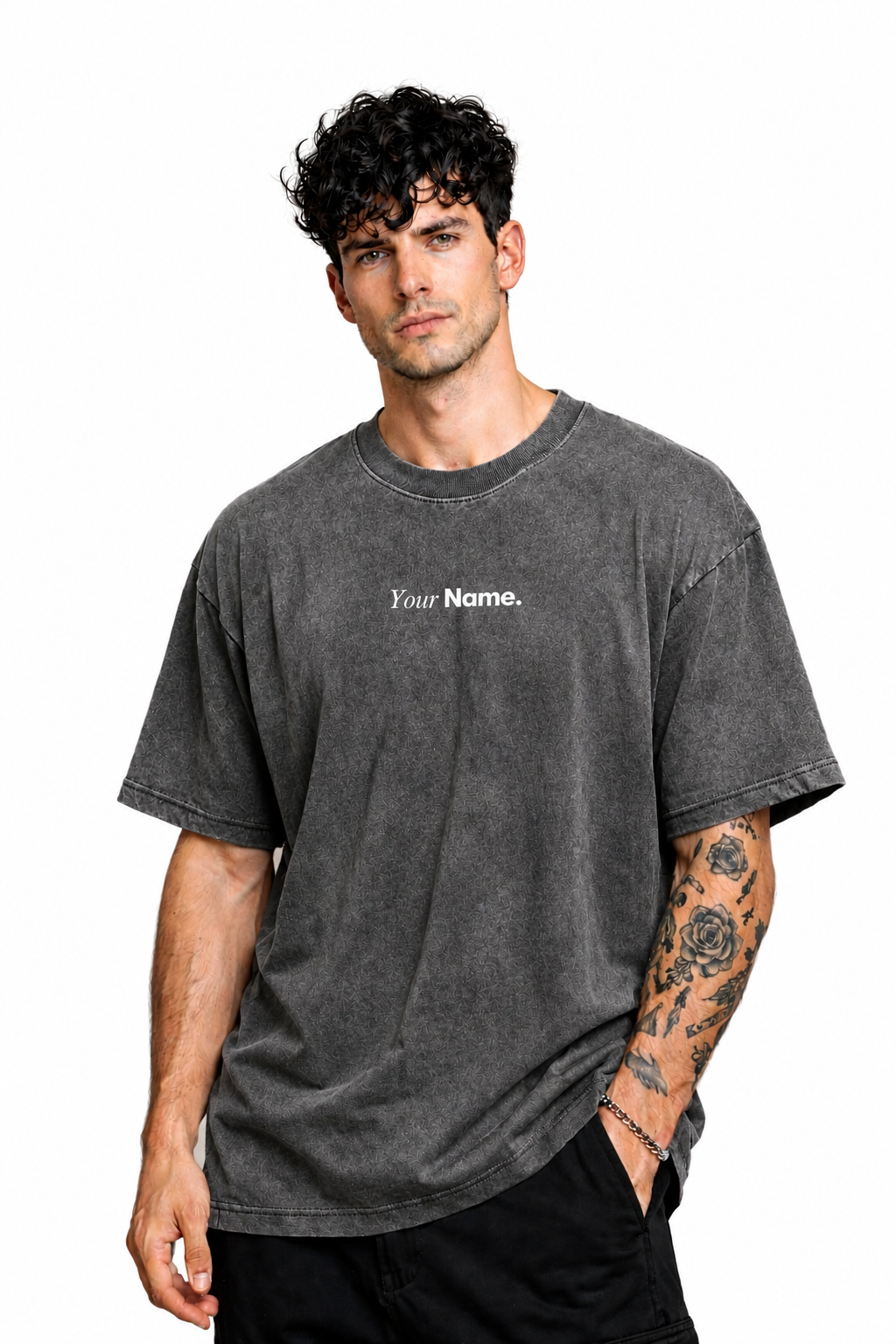 Acid Wash Oversized Custom T-Shirt – Premium 220 GSM Cotton (Unisex)