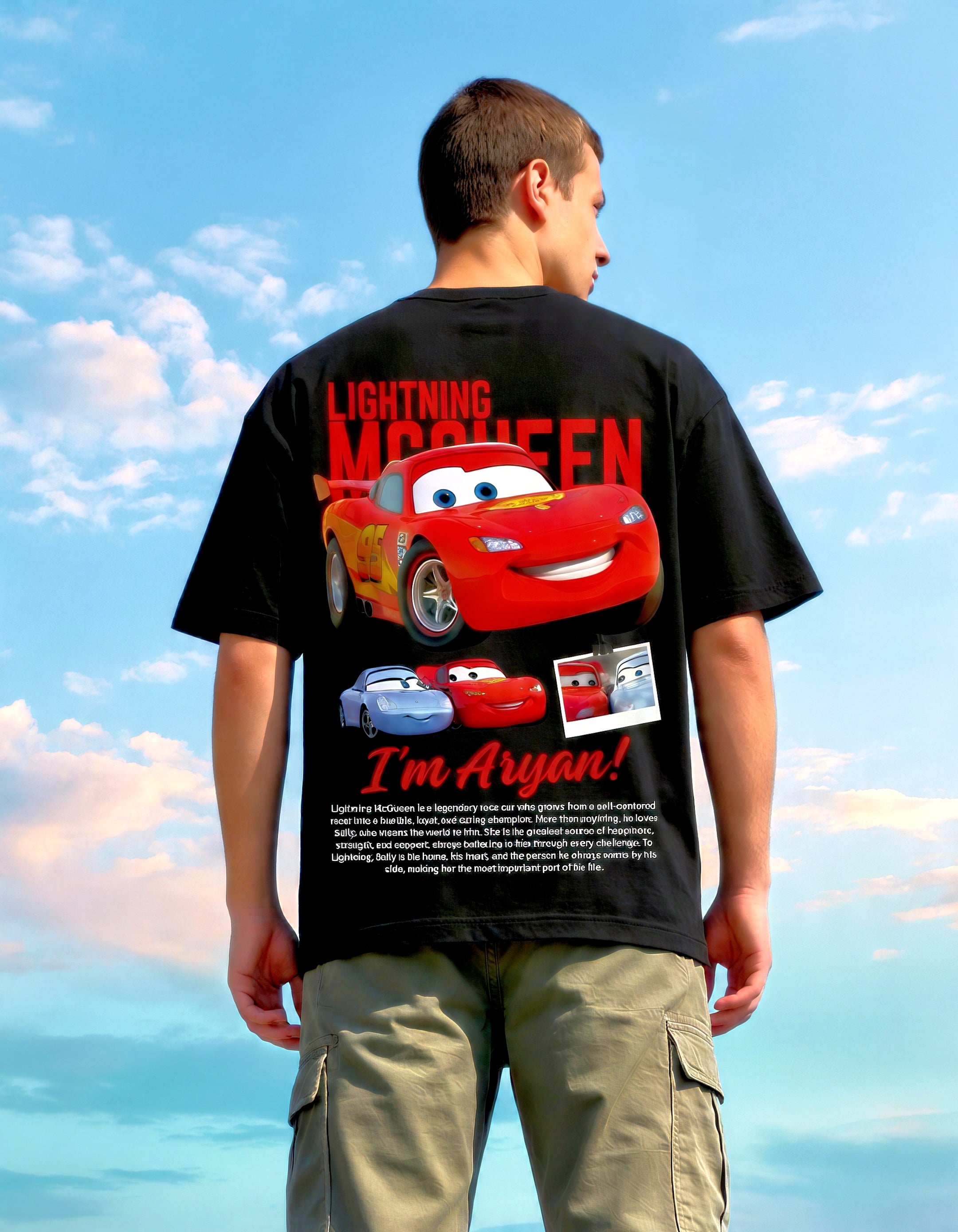 McQueen Custom Name Men’s Oversized T-shirt
