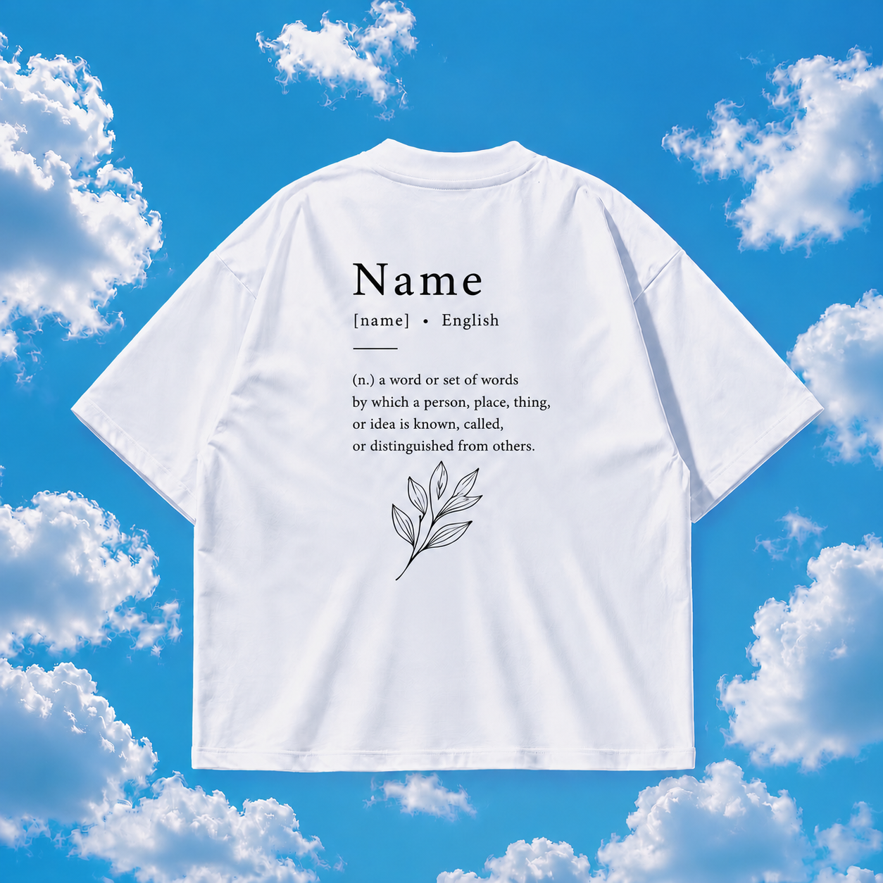 Custom Name & Meaning White Oversized T-Shirt