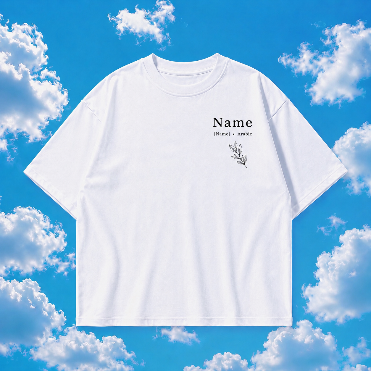 Custom Name & Meaning White Oversized T-Shirt