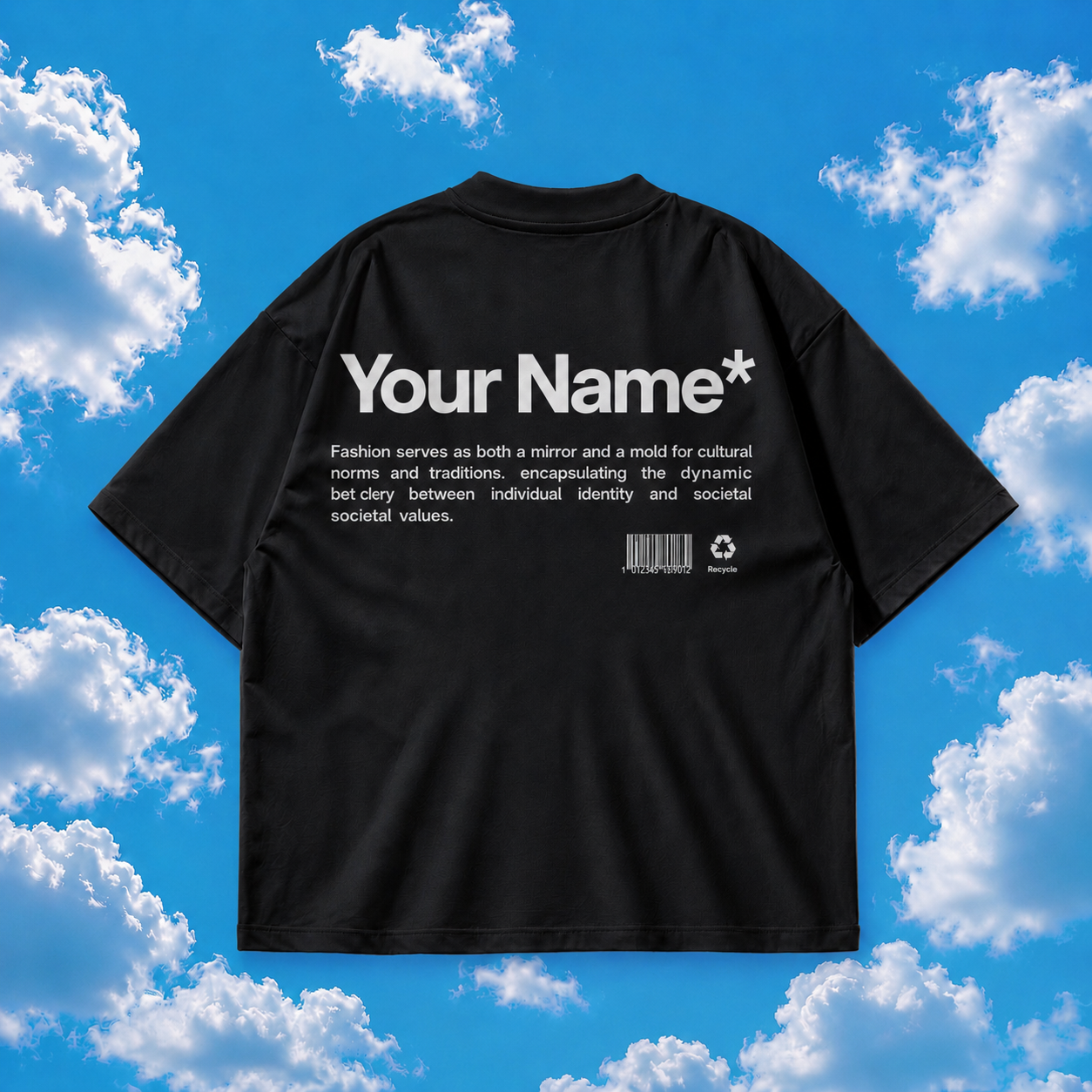 Custom Black Oversized T-Shirt