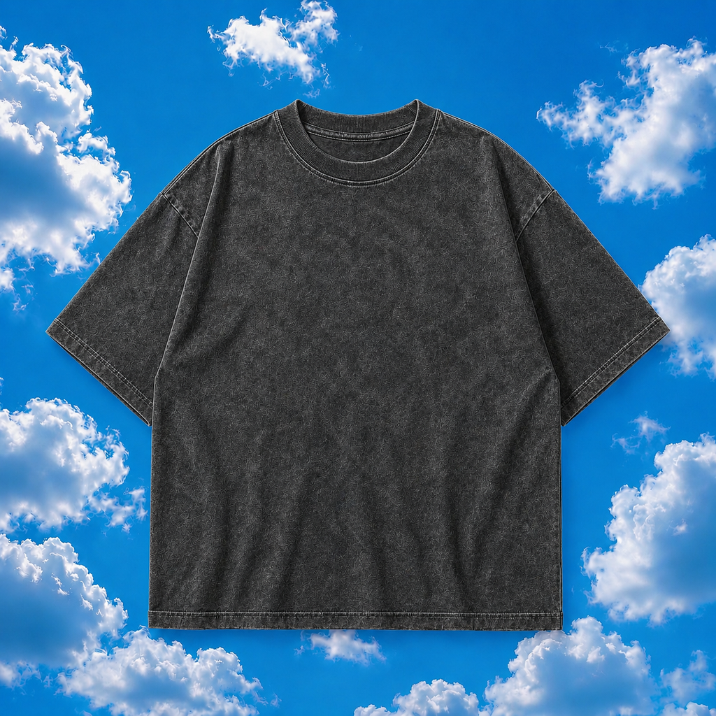 Plain Grey Acid Wash Oversized T-Shirt