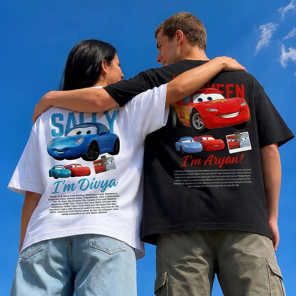 McQueen & Sally Custom Name Oversized T-shirts