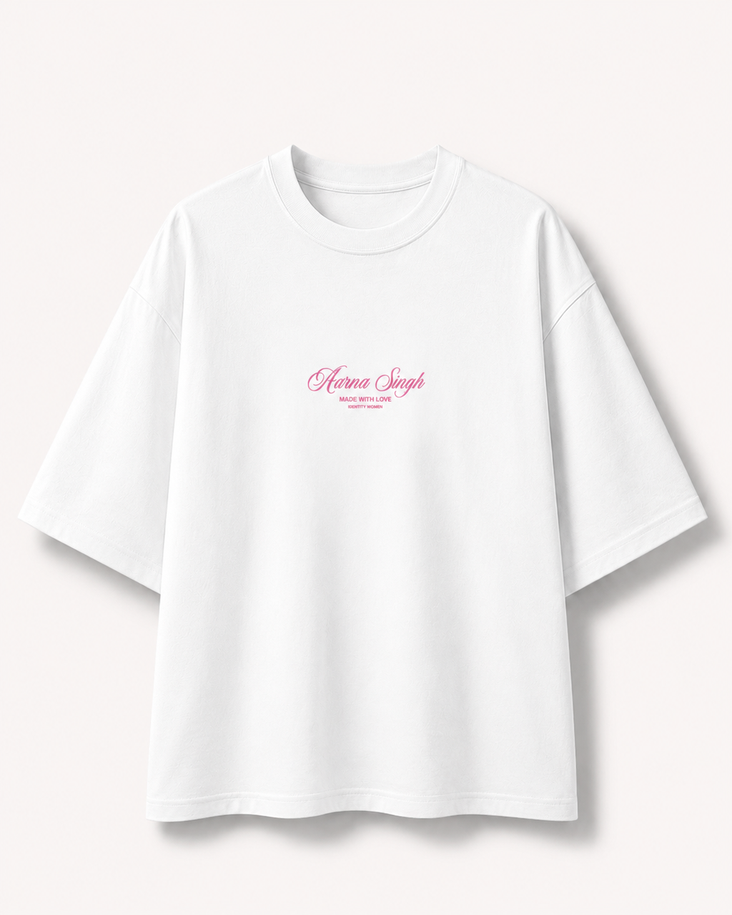 Customisable White Oversized T-shirt - Premium 220 GSM (Women)