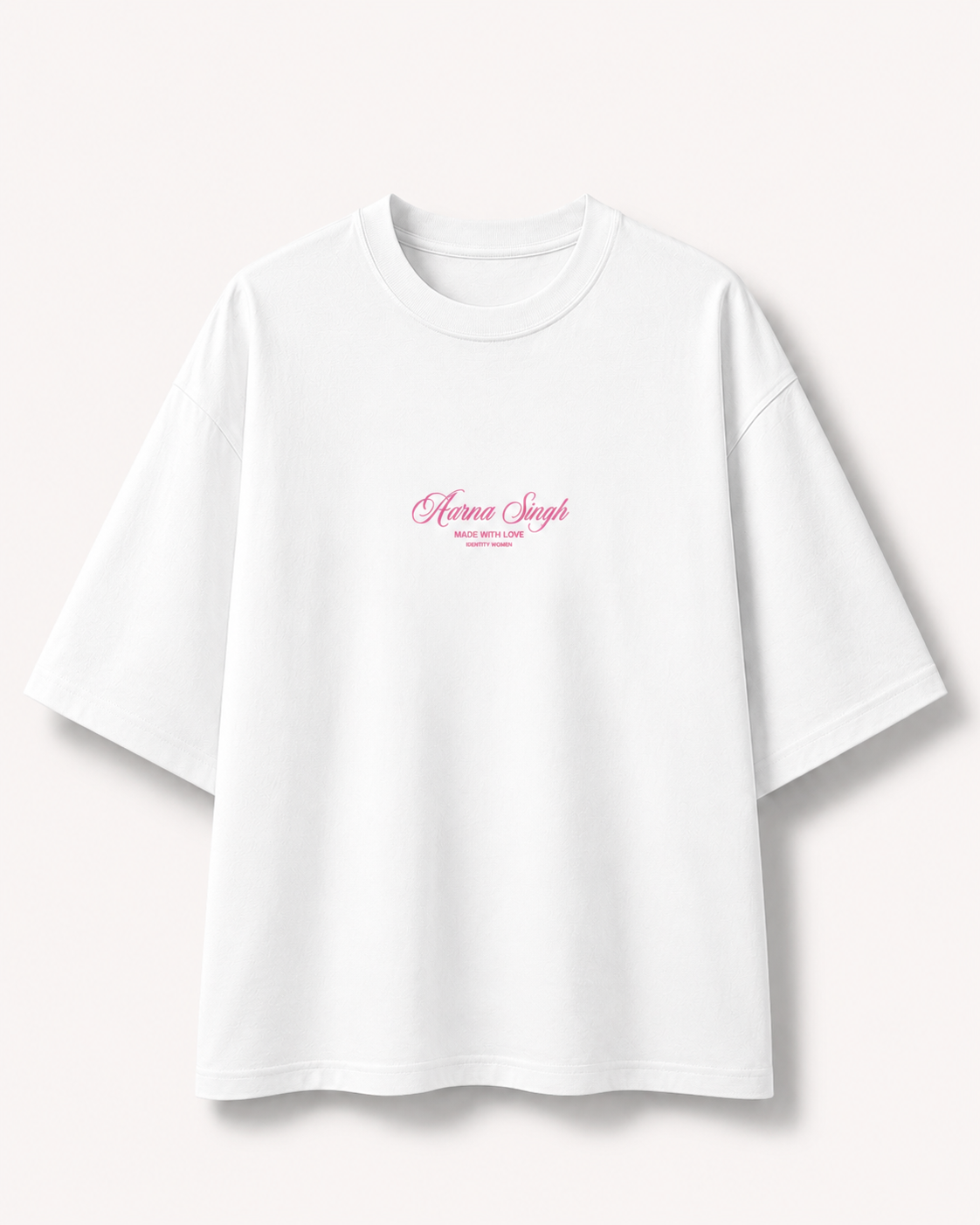 Customisable White Oversized T-shirt - Premium 220 GSM (Women)
